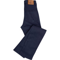 Navy Stretch Cotton Slim Leg Trousers