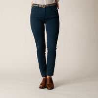 Navy Stretch Cotton Slim Leg Trousers
