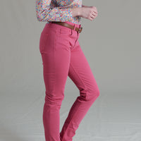 Fuchsia Pink Cotton Stretch Jeans