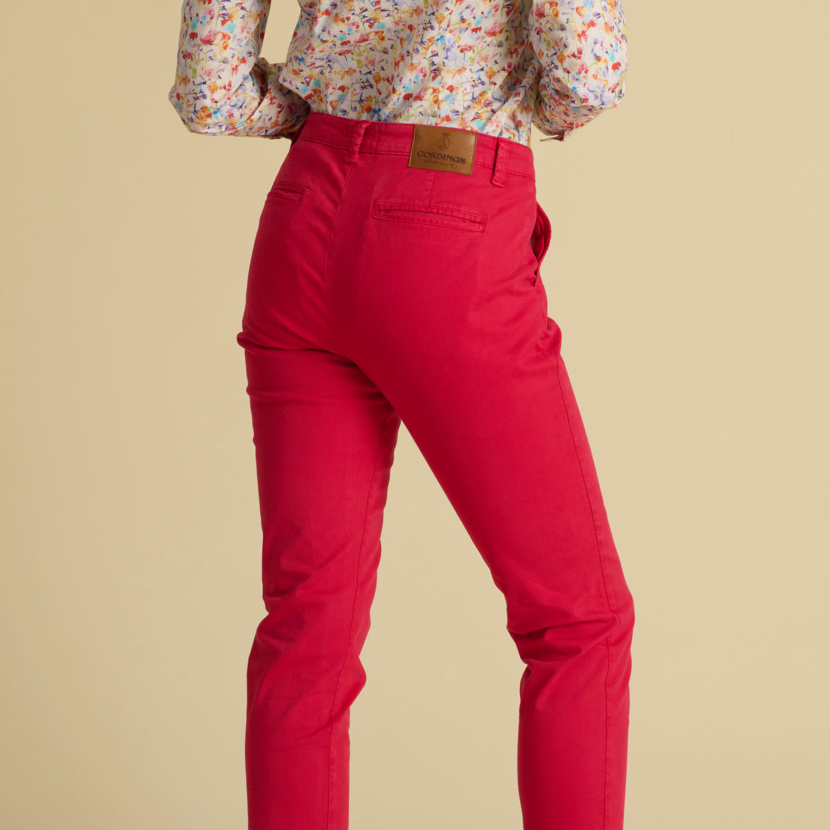 Fuchsia Cotton Stretch Chinos