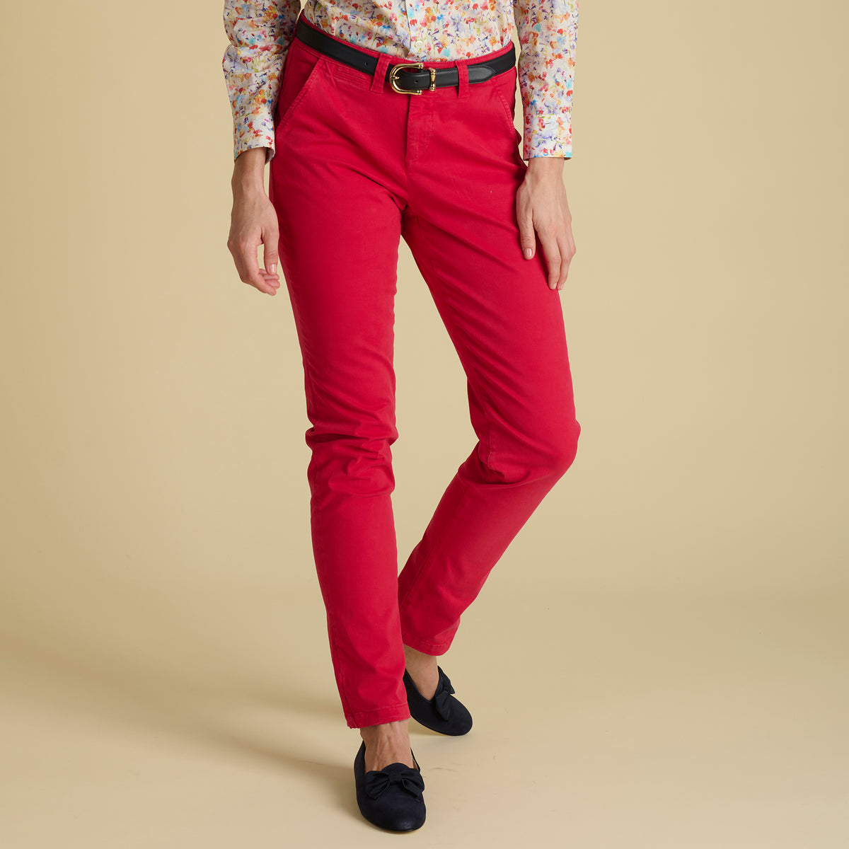 Fuchsia Cotton Stretch Chinos