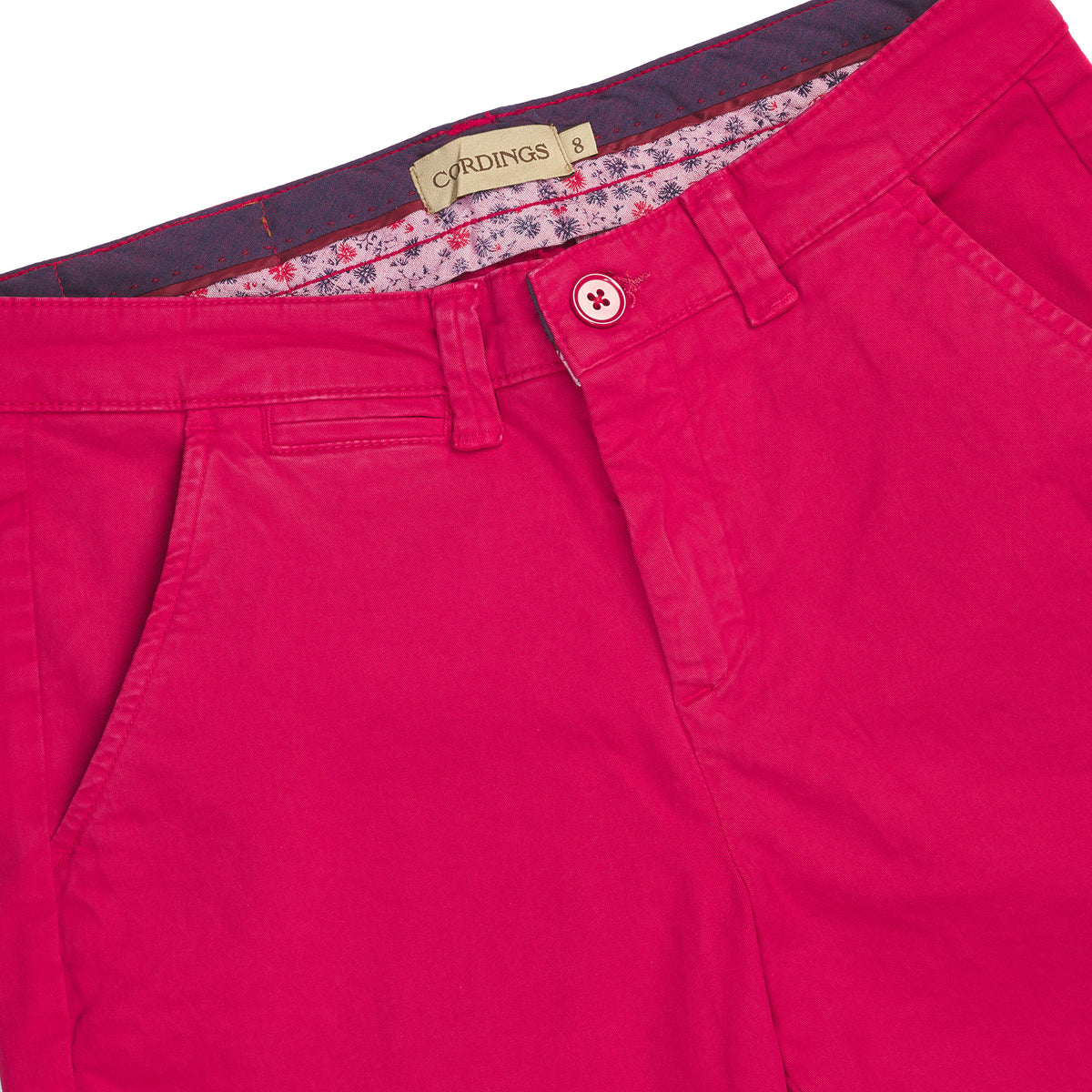 Fuchsia Cotton Stretch Chinos