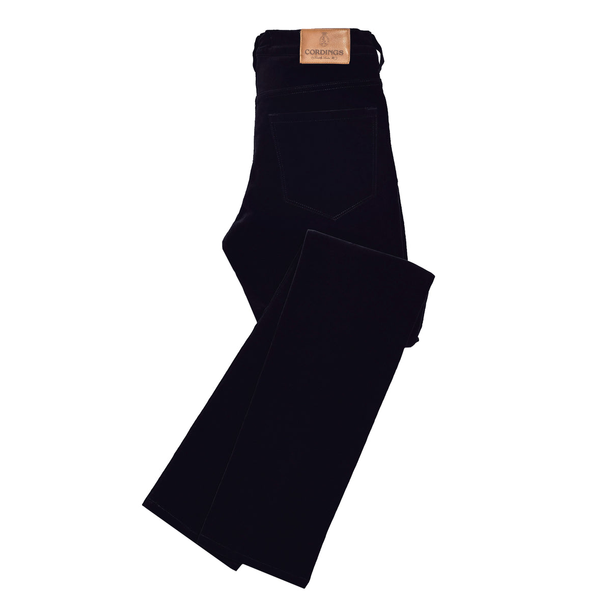 Black Straight Leg Velvet Jeans