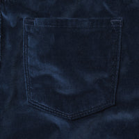 Navy Straight Leg Velvet Trousers