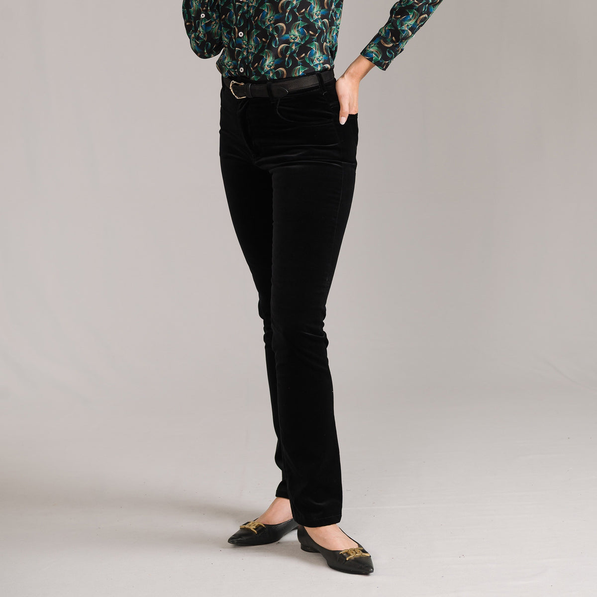 Black Allegra Velvet Jeans