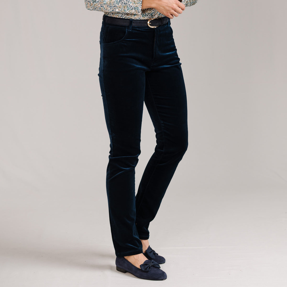 Navy Allegra Velvet Jeans