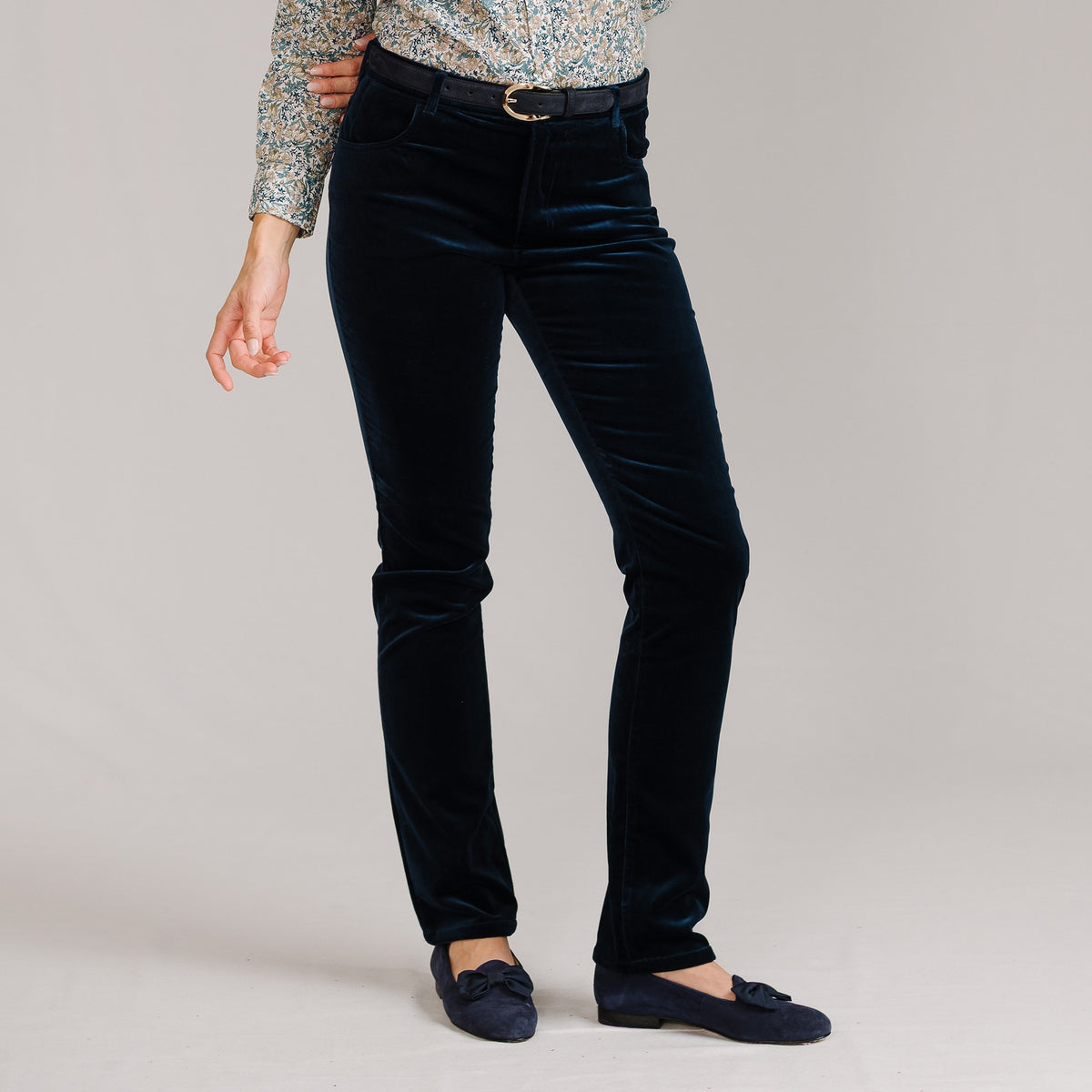 Navy Allegra Velvet Jeans