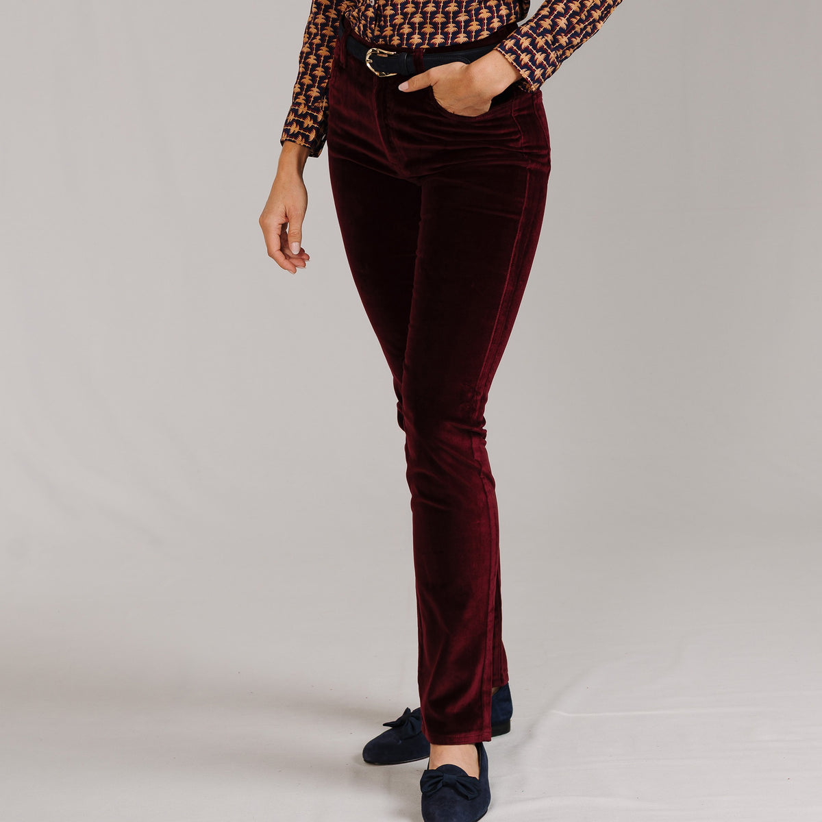 Wine Allegra Velvet Jeans