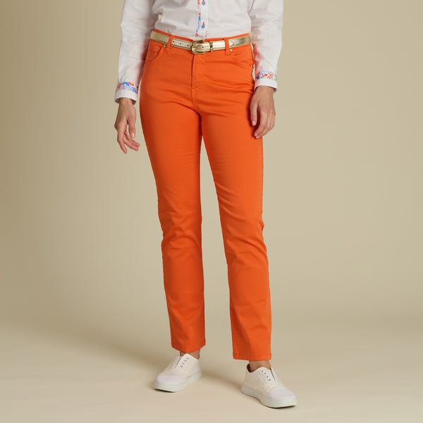 Orange Cotton Stretch Lily Jeans