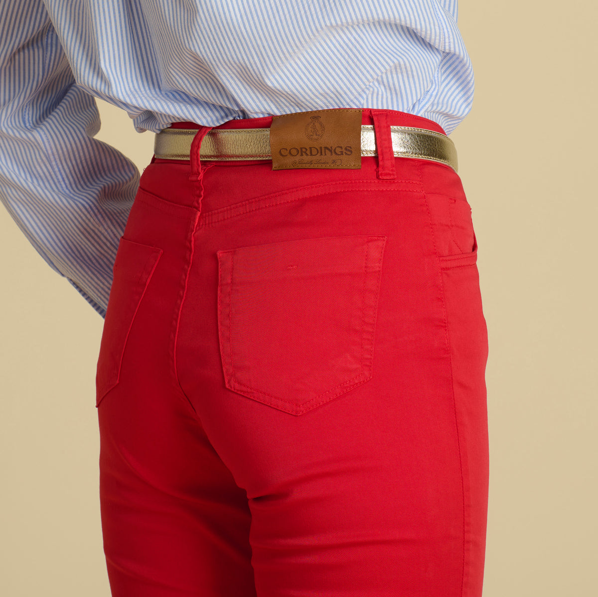 Red Cotton Stretch Lily Jeans
