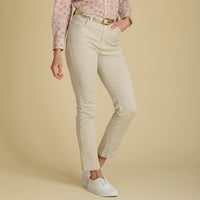 Beige Cotton Stretch Lily Jeans