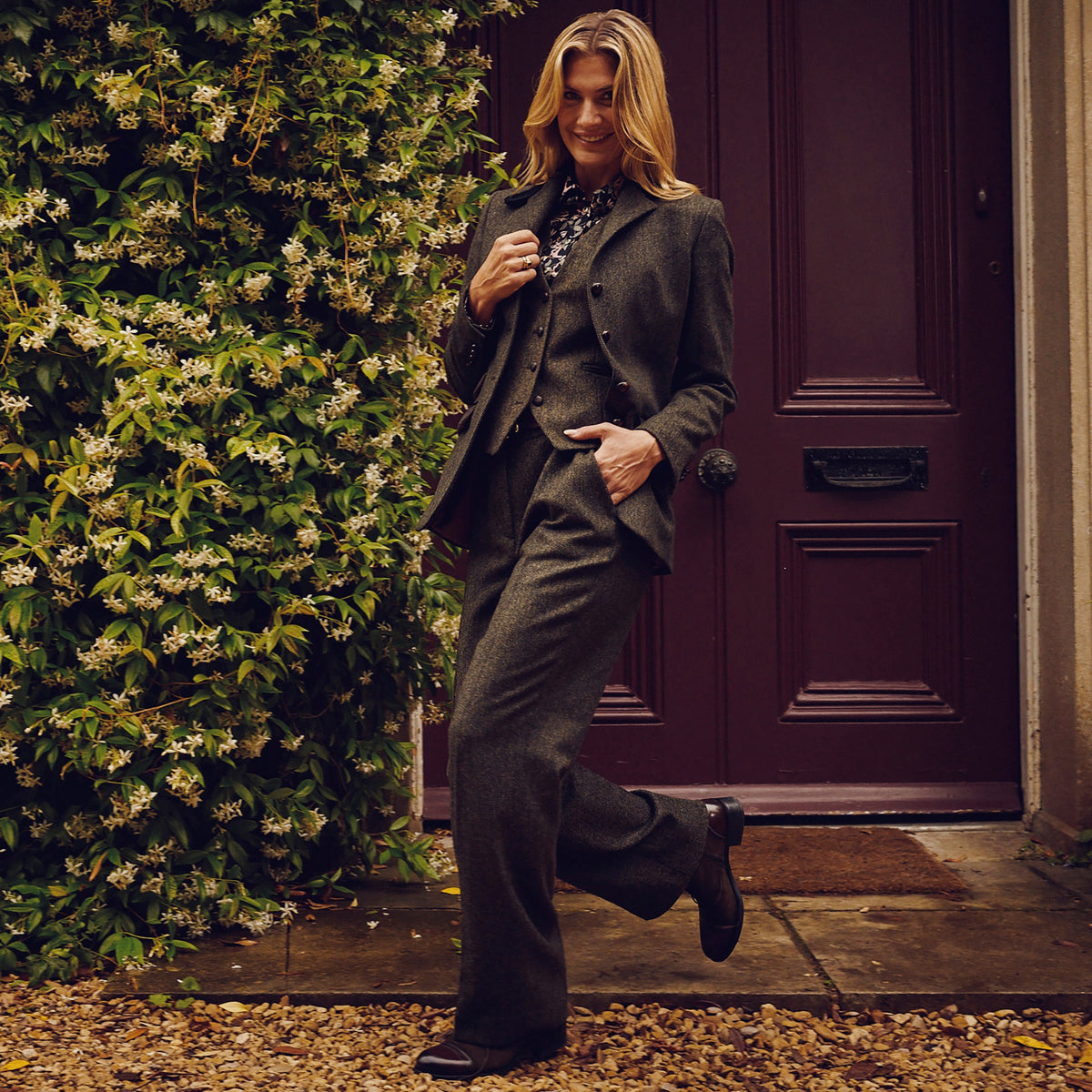Wetherby Wide Leg Tweed Trouser