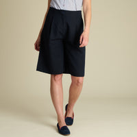 Navy Alexandra Linen Shorts
