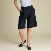 Navy Alexandra Linen Shorts