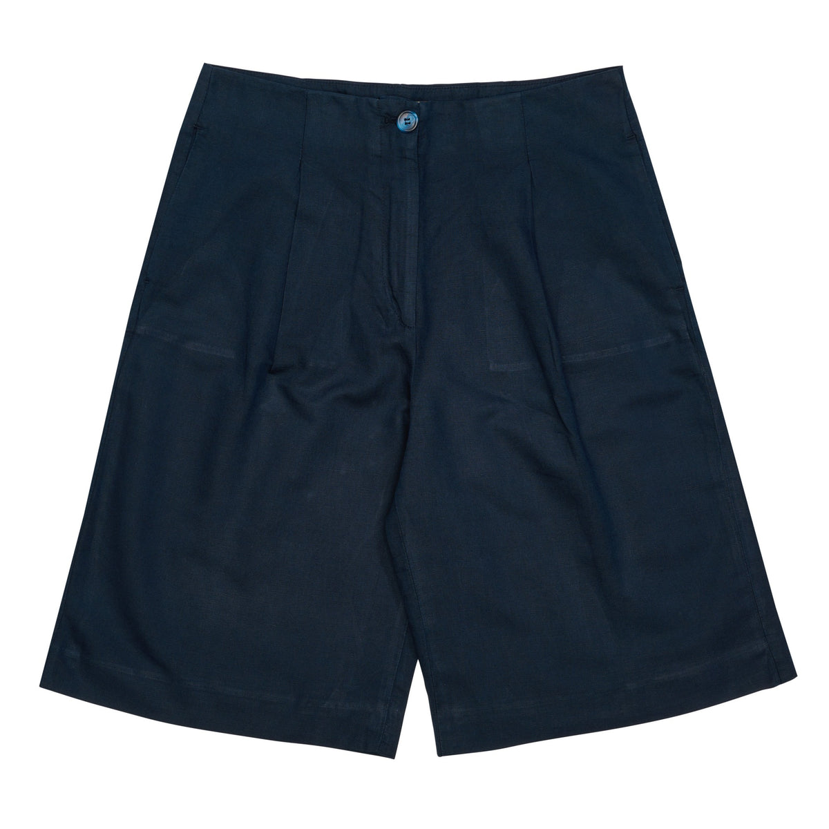 Navy Alexandra Linen Shorts