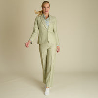 Green Tetbury Silk and Linen Trousers