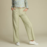 Green Tetbury Silk and Linen Trousers