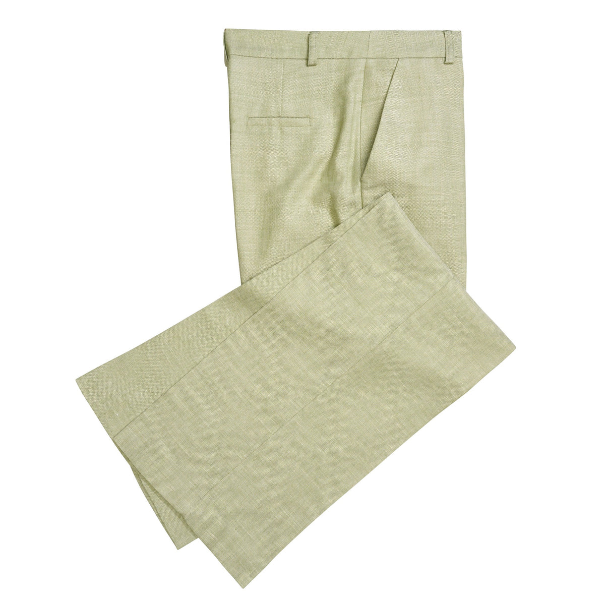 Green Tetbury Silk and Linen Trousers