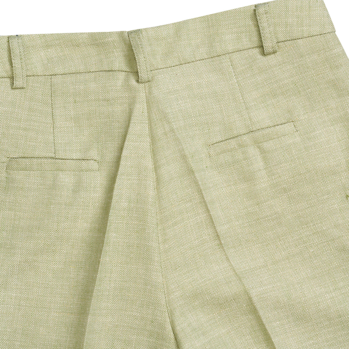 Green Tetbury Silk and Linen Trousers