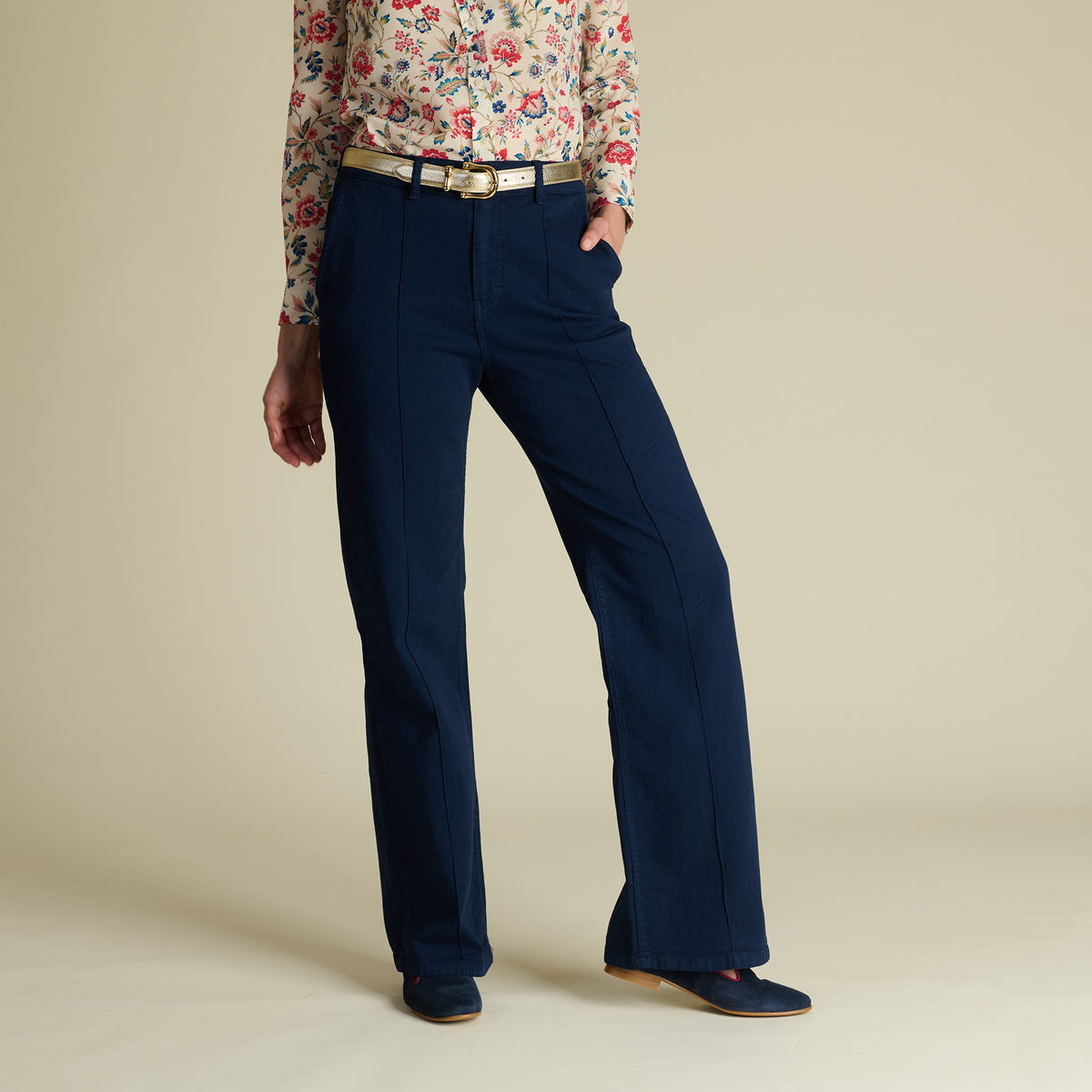 Navy Macana Wide Leg Jeans