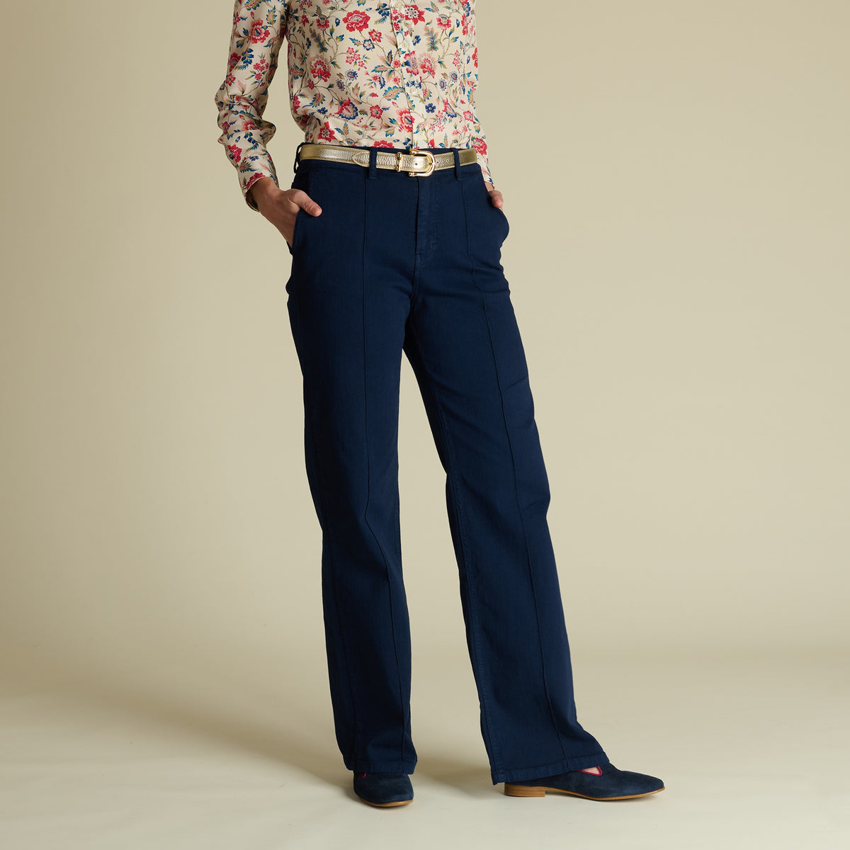 Navy Macana Wide Leg Jeans