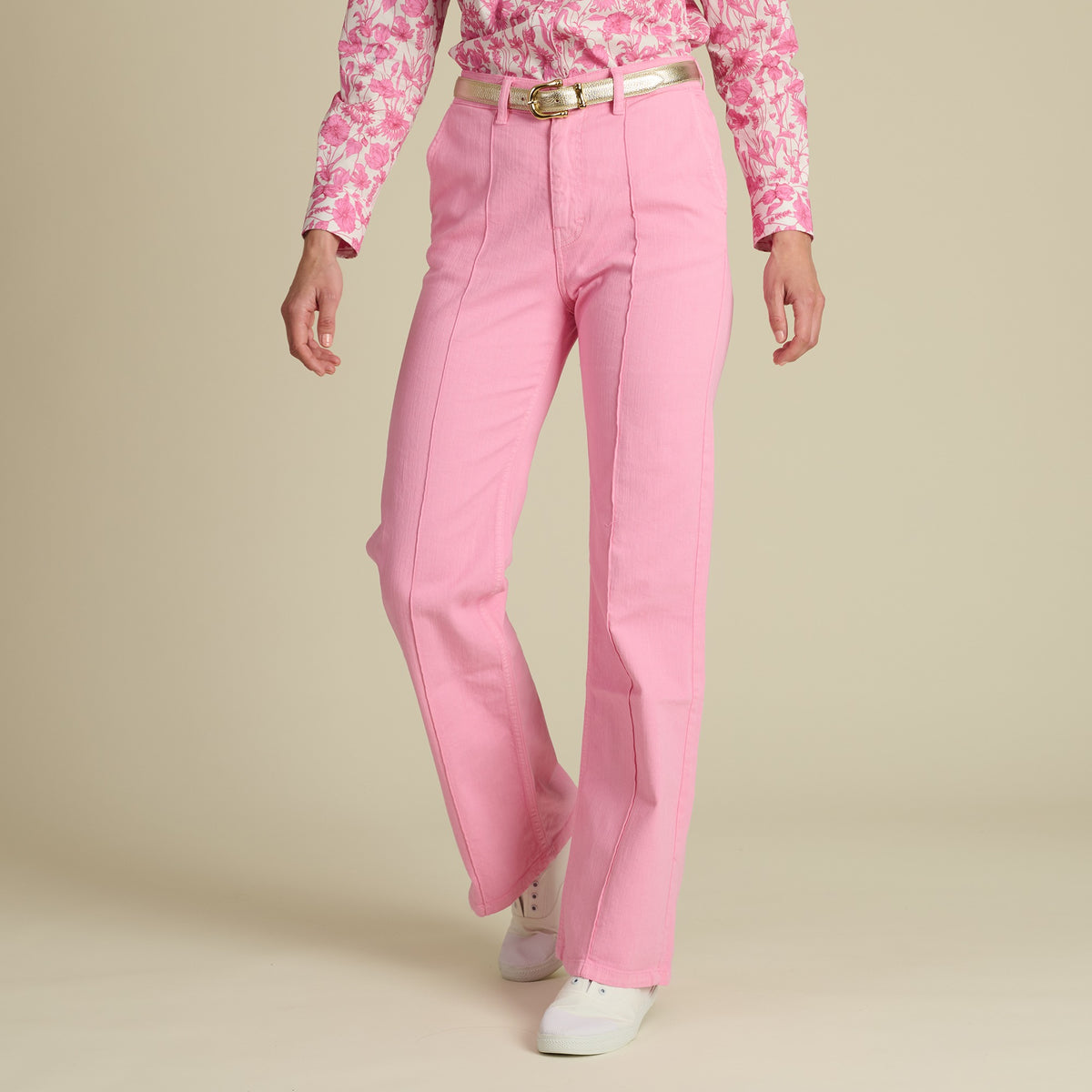 Pale Pink Macana Wide Leg Jeans