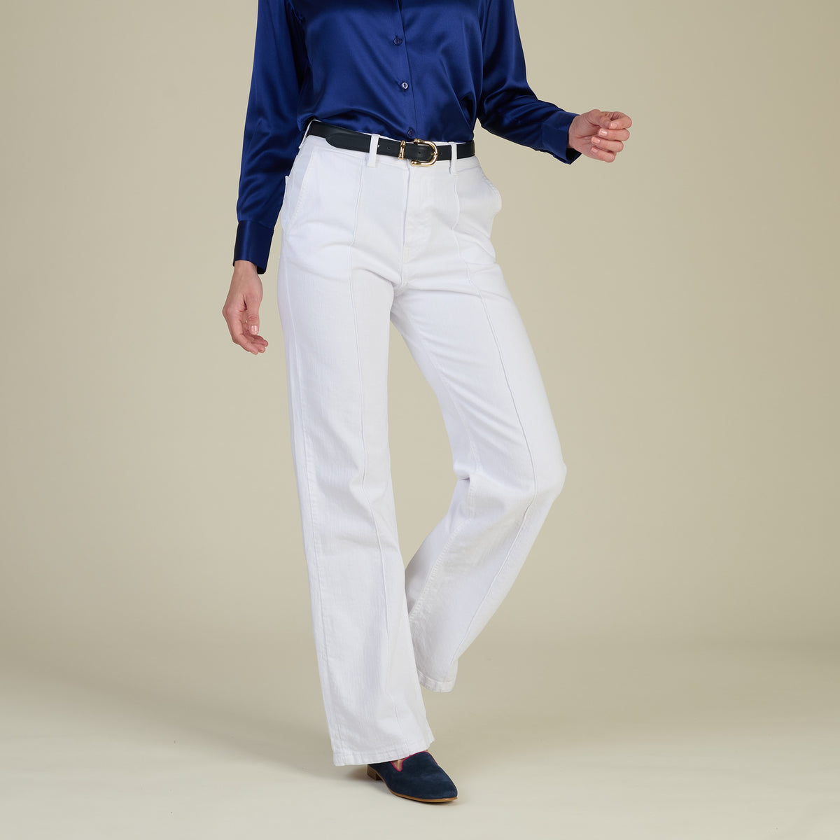 White Macana Wide Leg Jeans