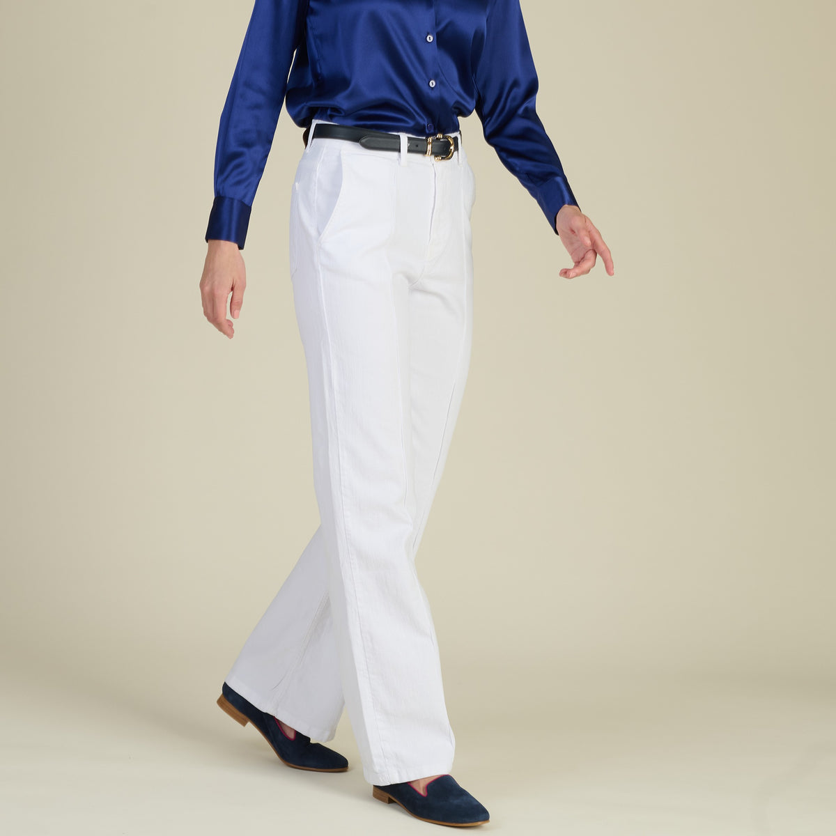 White Macana Wide Leg Jeans