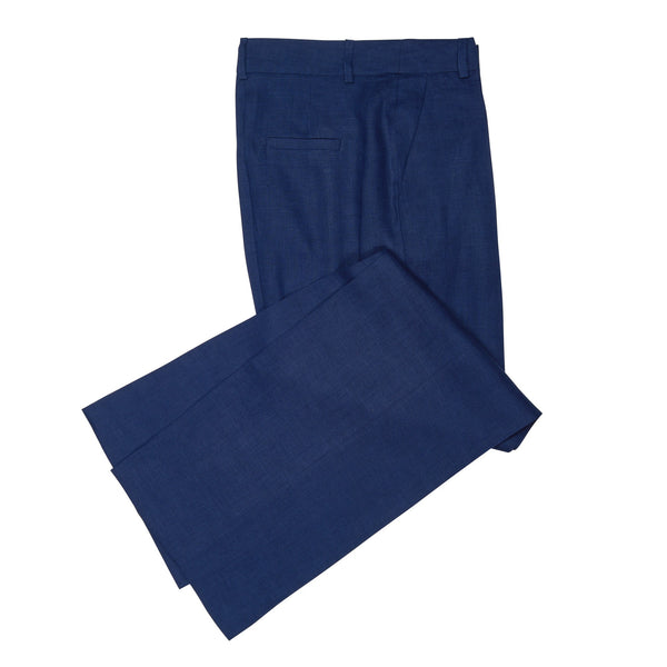 Navy Linen Roberta Wide Leg Trousers