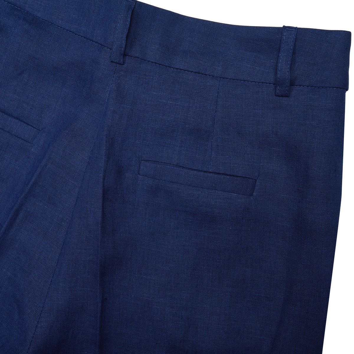 Navy Linen Roberta Wide Leg Trousers