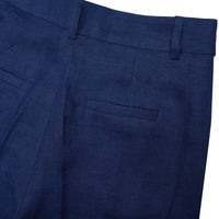 Navy Linen Roberta Wide Leg Trousers