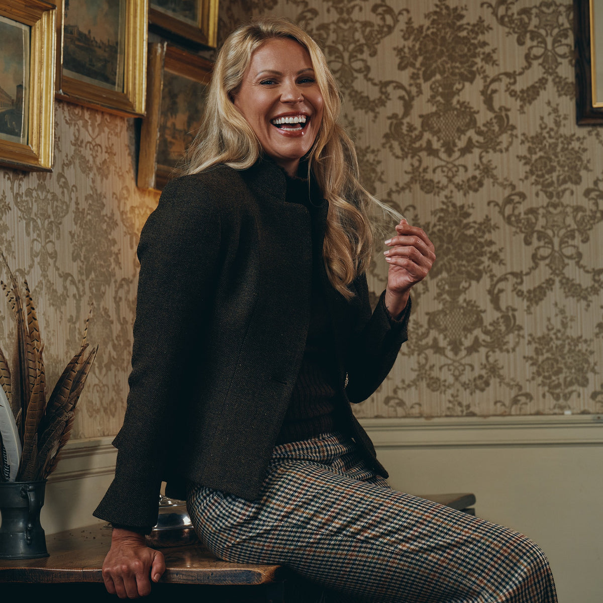 Wincanton Tweed Wide Leg Trousers