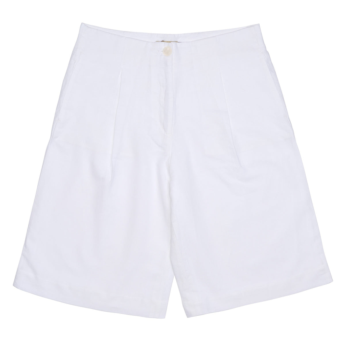 White Alexandra Linen Shorts