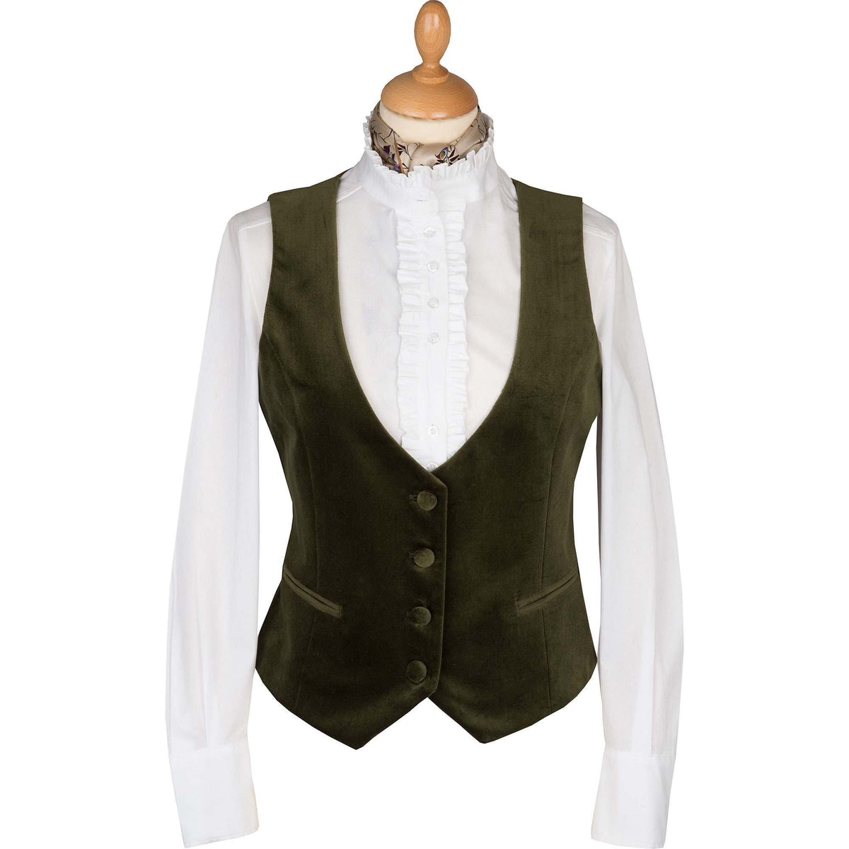 Moss Green Velvet Waistcoat