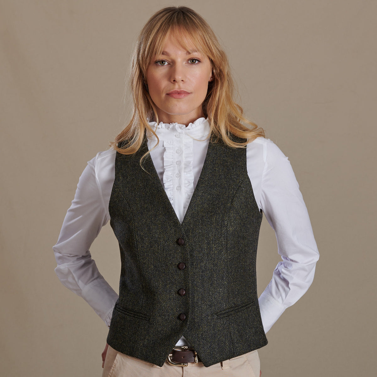 Green Wetherby Tweed Tailored Waistcoat