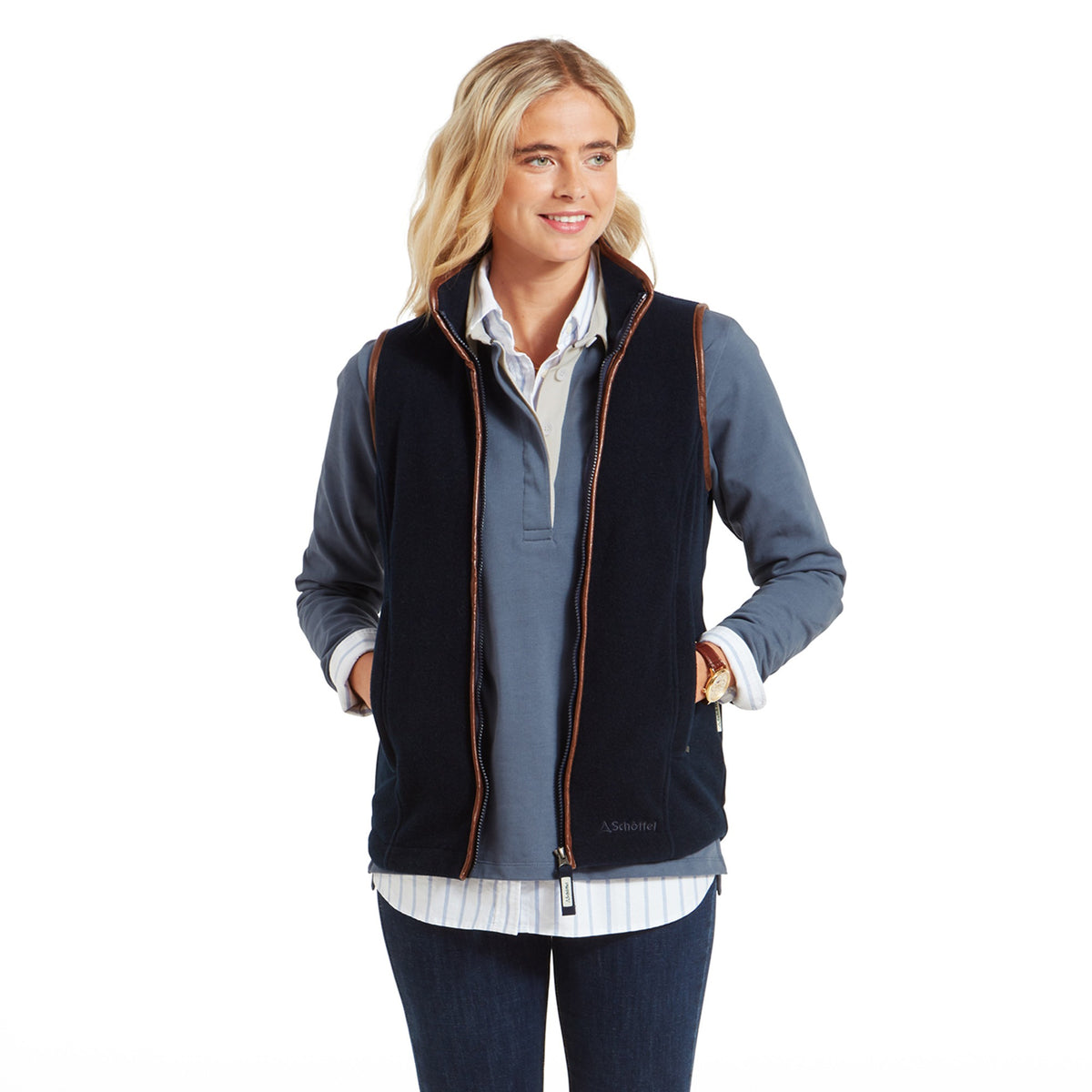 Navy Schöffel Lyndon Fleece Gilet