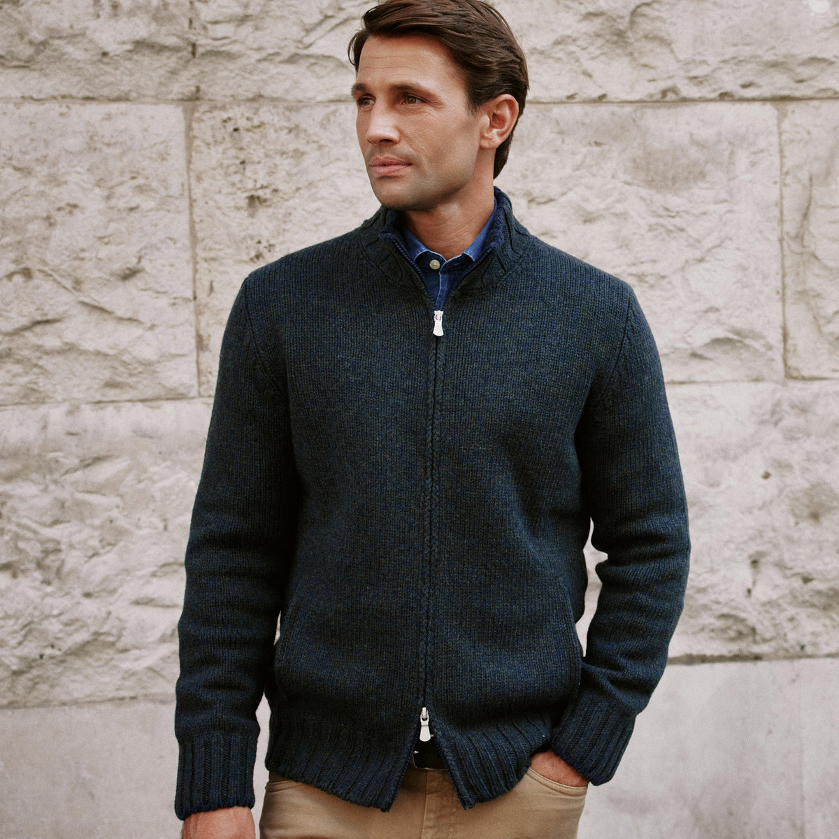 Dundee Marl Full Zip Jumper