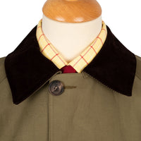 Khaki Huntsman Mackintosh with Corduroy Collar