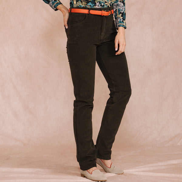 Green Stretch Moleskin Jeans