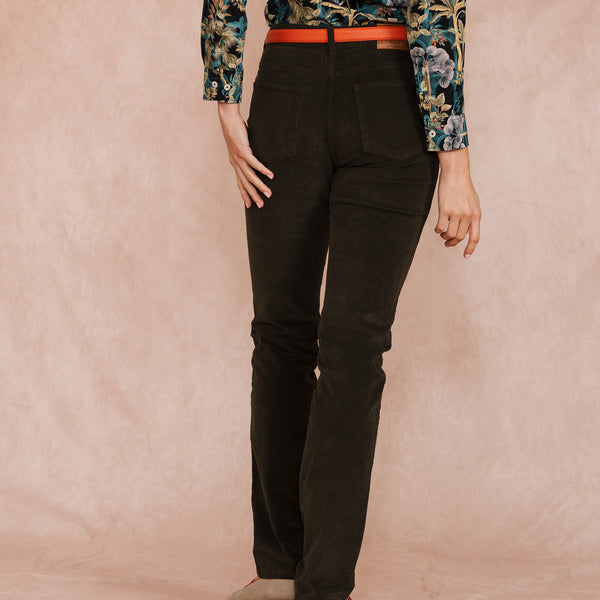 Green Stretch Moleskin Jeans