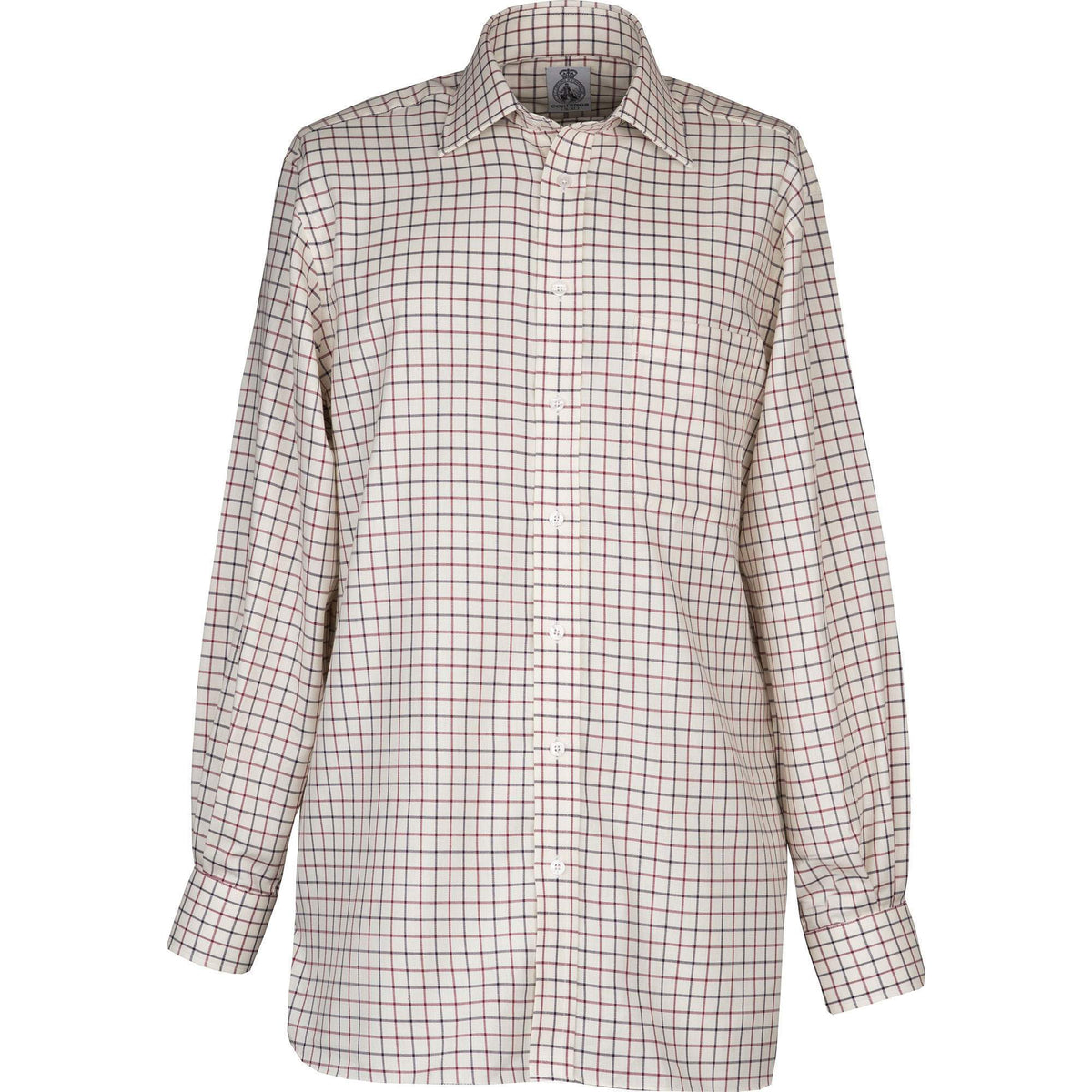 Wine Navy Medium Check Tattersall Shirt