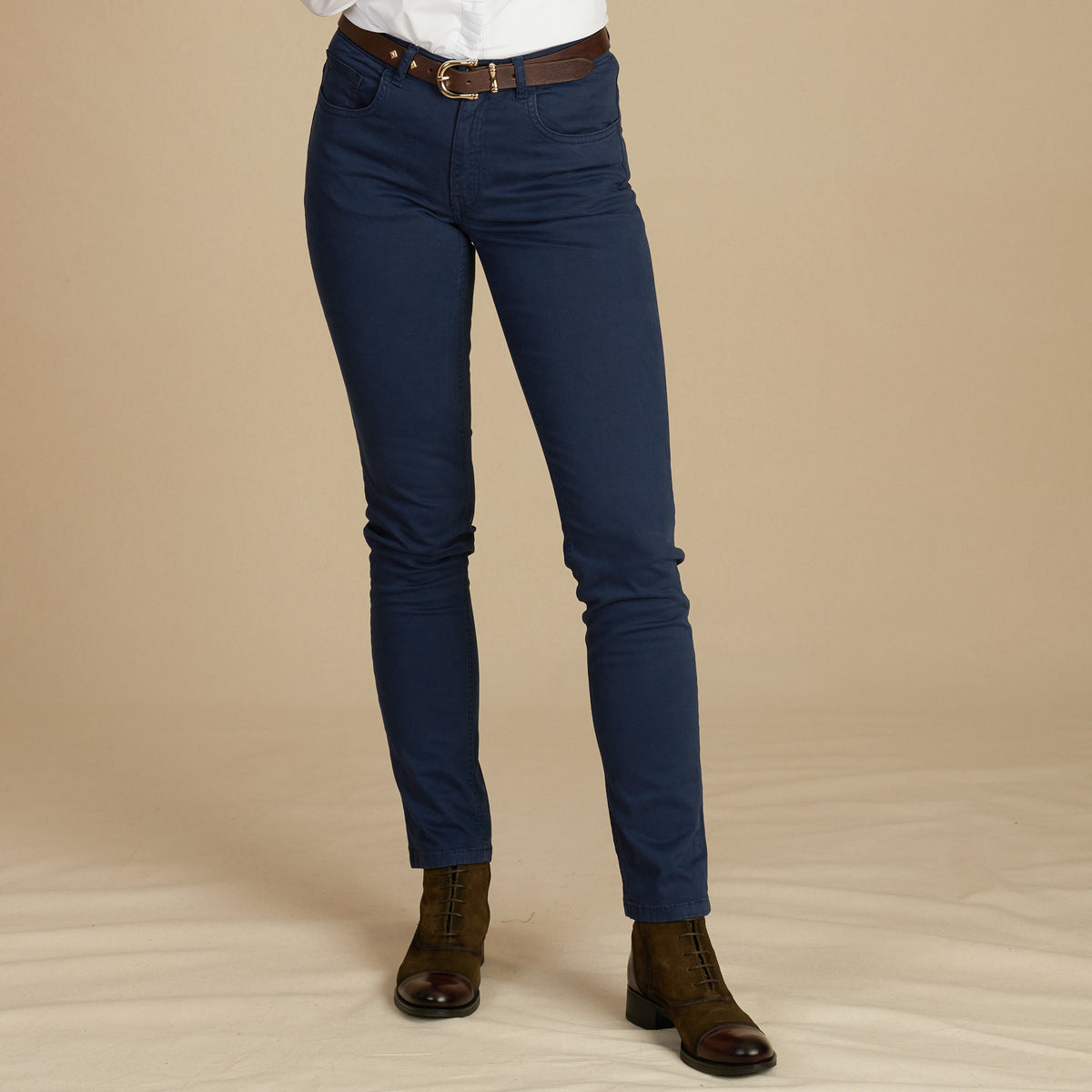Navy Blue Cotton Emma Jeans