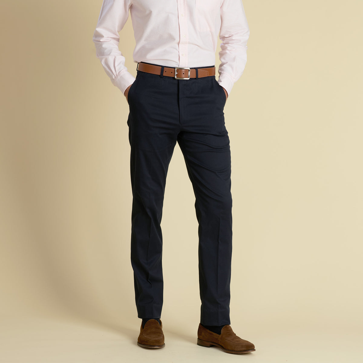 Navy Zip Fly Chinos