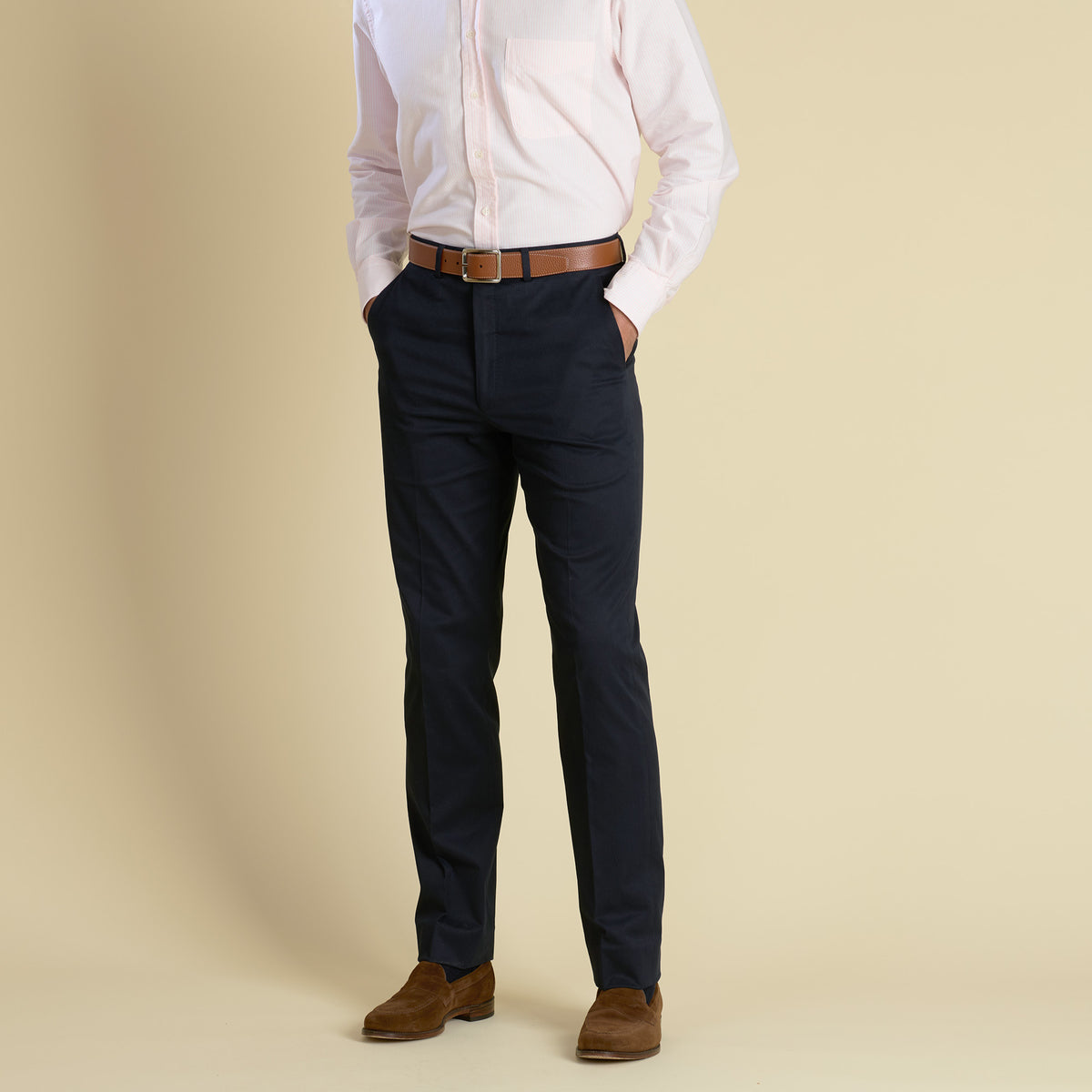 Navy Zip Fly Chinos