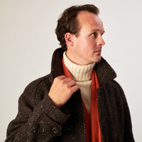 Brown Grey Herringbone Donegal Follifoot Coat