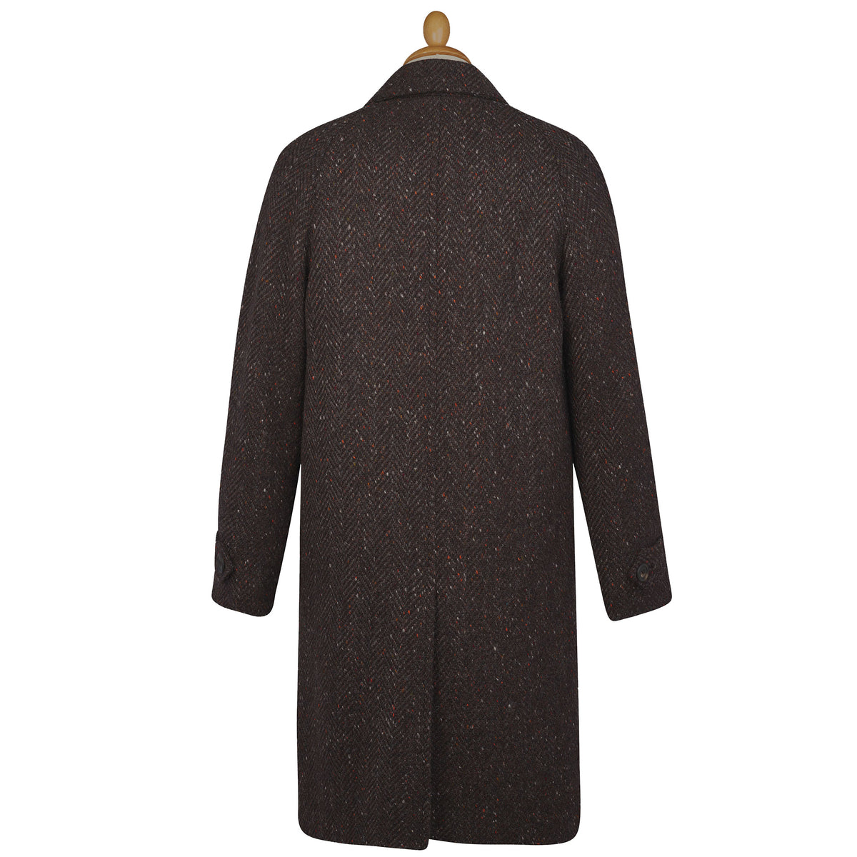 Brown Grey Herringbone Donegal Follifoot Coat