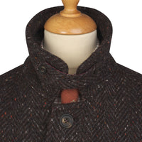 Brown Grey Herringbone Donegal Follifoot Coat