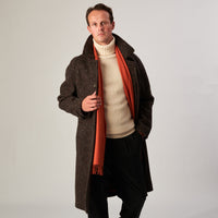 Brown Grey Herringbone Donegal Follifoot Coat
