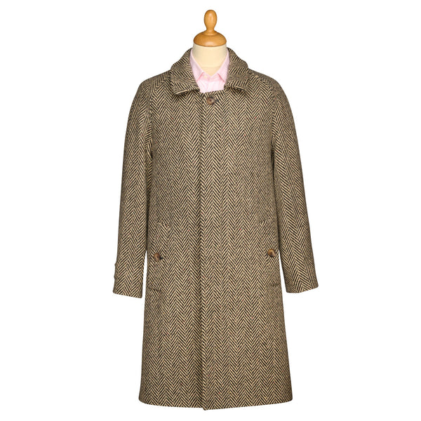 Black & Cream Herringbone Donegal Follifoot Coat