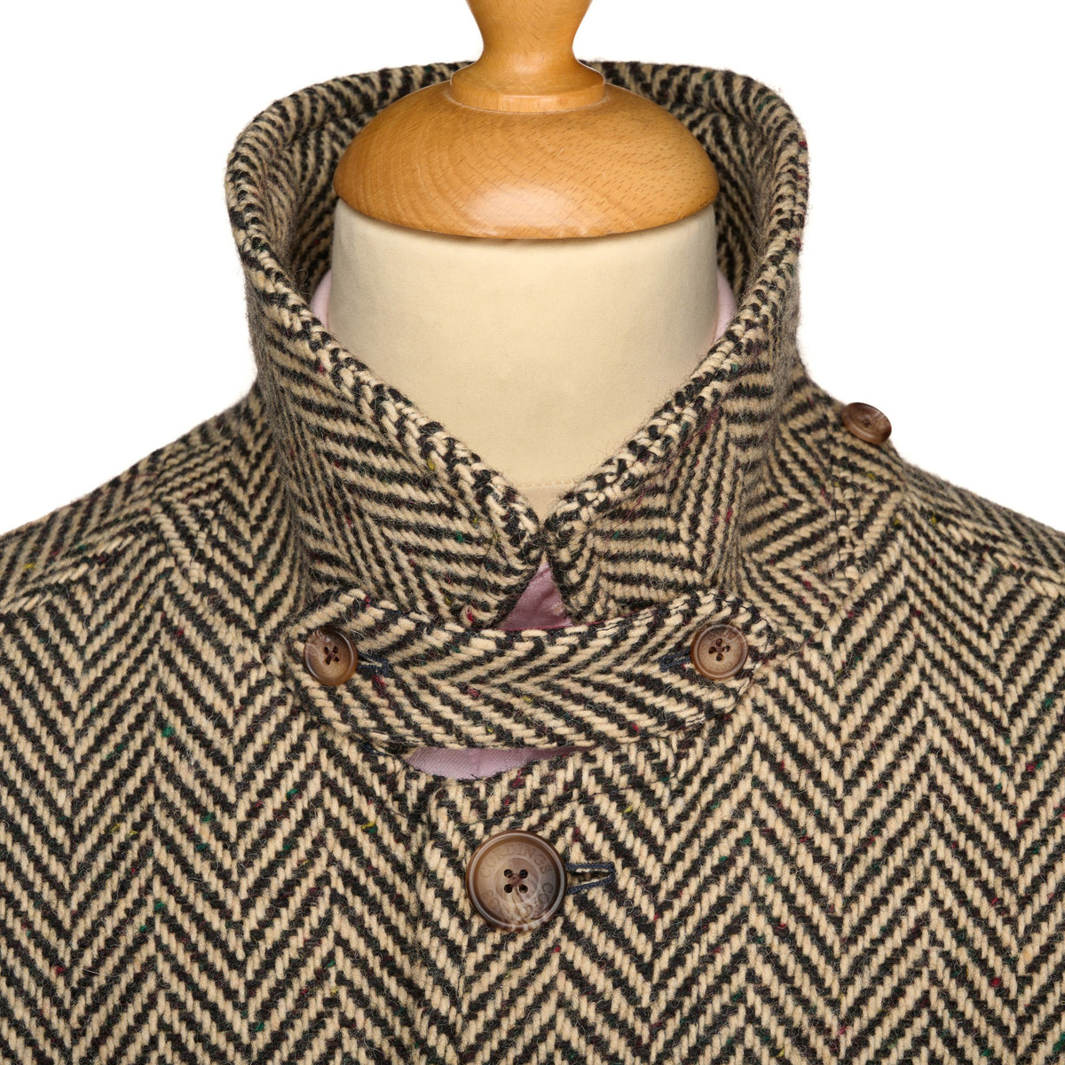 Black & Cream Herringbone Donegal Follifoot Coat